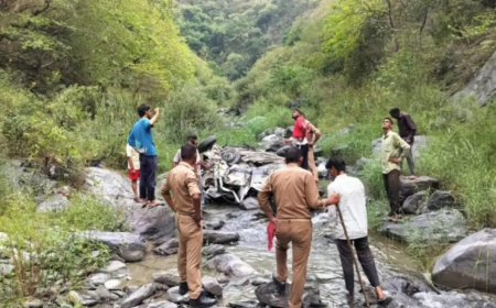 उत्तराखंड में दर्दनाक सड़क हादसा: अनियंत्रित कार 50 मीटर गहरी खाई में गिरी, दो की मौत