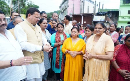 मुख्यमंत्री धामी का रायपुर में आपदा प्रभावित क्षेत्रों का निरीक्षण