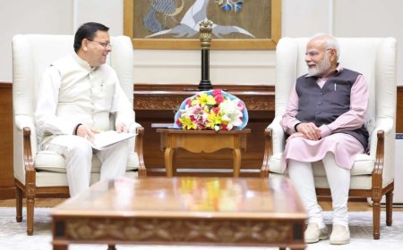 उत्तराखंड के मुख्यमंत्री पुष्कर सिंह धामी ने प्रधानमंत्री नरेंद्र मोदी से मुलाकात की