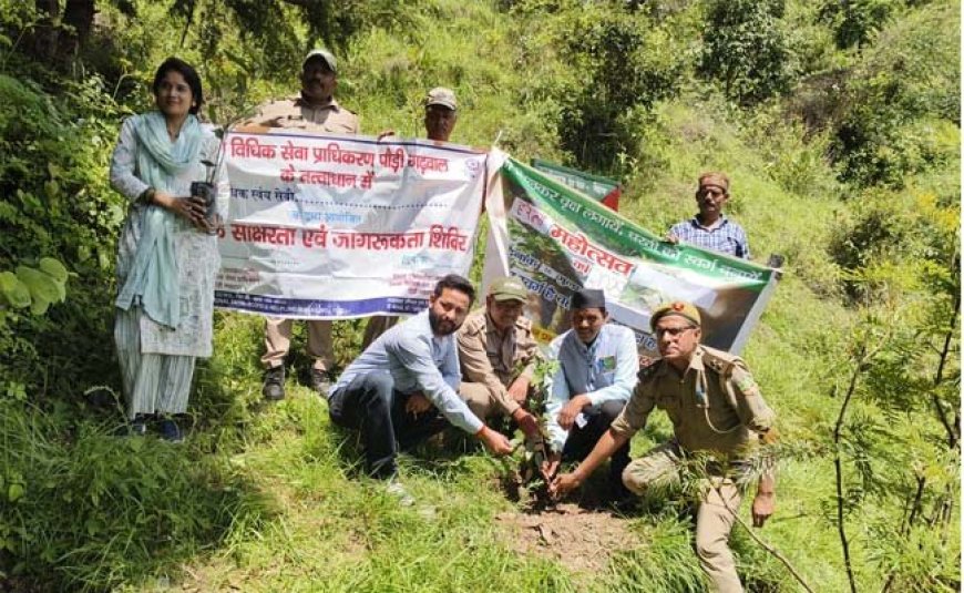 हरेला पर्व पर वीर पुरिया नैथानी की पैतृक जन्म स्थली में किया गया पौध रोपण कार्यक्रम