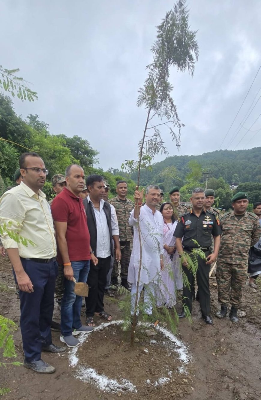 हरेला पर्व पर डांडा लखौंड (वार्ड 60) में वृक्षारोपण, पुरानी स्थल को समतल कर हुआ नवरोपण