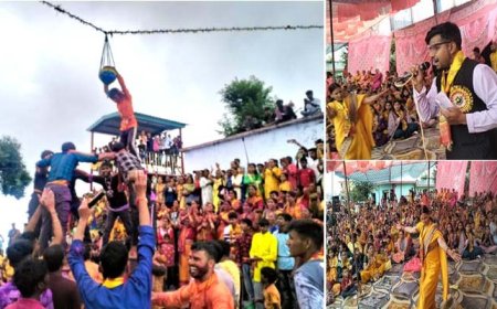 घंडियाल राजराजेश्वरी मंदिर में जन्माष्टमी महोत्सव, दही हांडी कार्यक्रम से भरा जनसैलाब