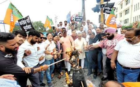 भाजपा ने कांग्रेस विधायकों के गैर-जिम्मेदाराना रवैये के खिलाफ पुतला दहन किया