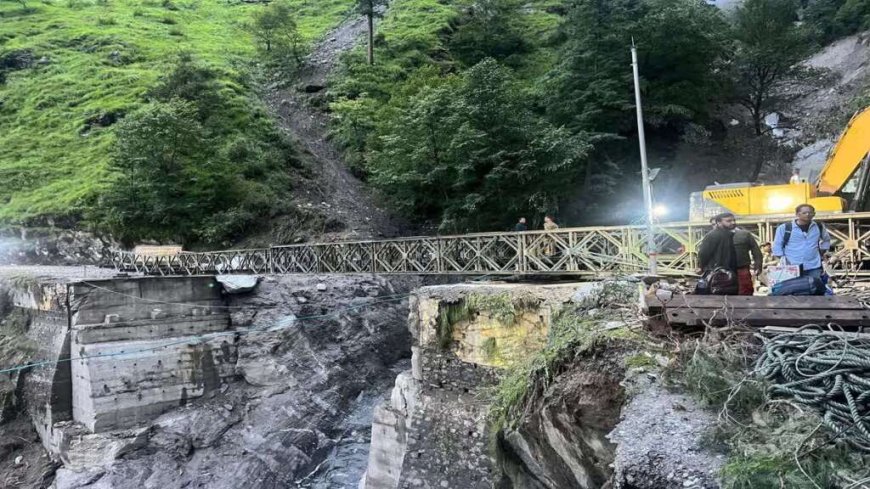 धराली आपदा : गंगनानी में बीआरओ ने तैयार किया वैली ब्रिज,  आवाजाही शुरू