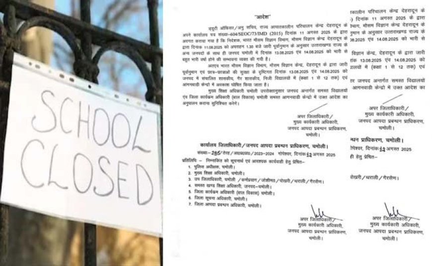 उत्तराखंड में फिर भारी बारिश की आशंका, इन जिलों में 13 और 14 अगस्त को बंद रहेंगे स्कूल, तो कहीं एक दिन रहेगी स्कूलों की छुट्टी
