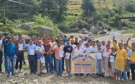 चम्पावत शिक्षक संघ ने सरकार की सदबुद्धि के लिए तृपण कार्यक्रम आयोजित किया