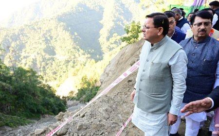 सीएम धामी ने चंपावत के स्वाला डेंजर जोन का निरीक्षण किया