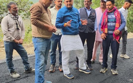 विधायक कैड़ा ने किया छिडाखान – अधोड़ा – मीडार मोटर मार्ग पर डामरीकरण कार्य का निरक्षण गुणवत्ता से कार्य करने के दिए निर्देश