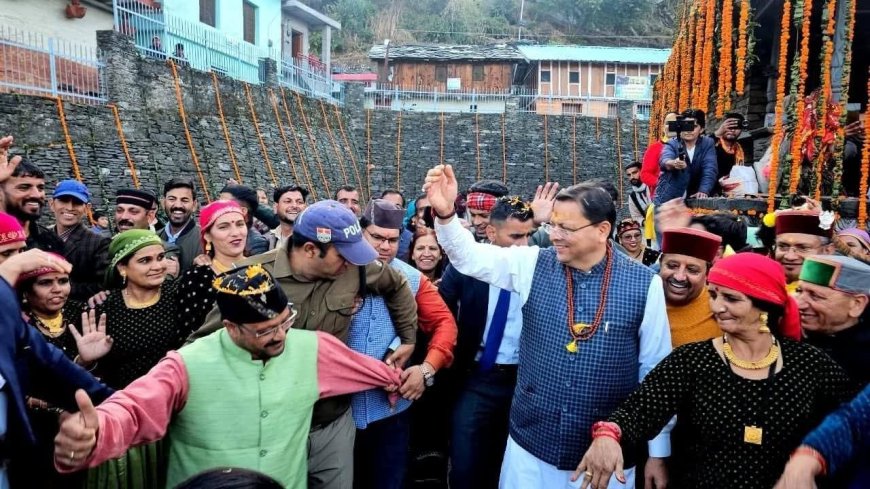 लागा मंडल में सीएम धामी, गर्मजोशी से स्वागत