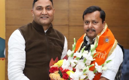 विधायक राम सिंह कैड़ा ने आज नई दिल्ली भाजपा राष्ट्रीय कार्यालय में भारतीय जनता पार्टी के नवनियुक्त राष्ट्रीय कार्यकारी अध्यक्ष नितिन नवीन से शिष्टाचार भेंट की