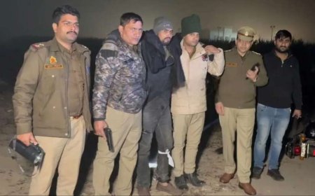 उत्तर प्रदेश: पुलिस मुठभेड़ में दो बदमाश गिरफ्तार , एक को लगी गोली