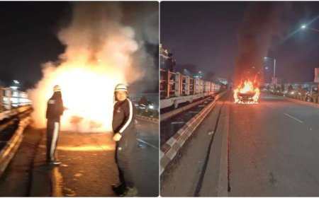 देहरादून में चलती कार बनी आग का गोला, बाल-बाल बनी 5 युवकों की जान