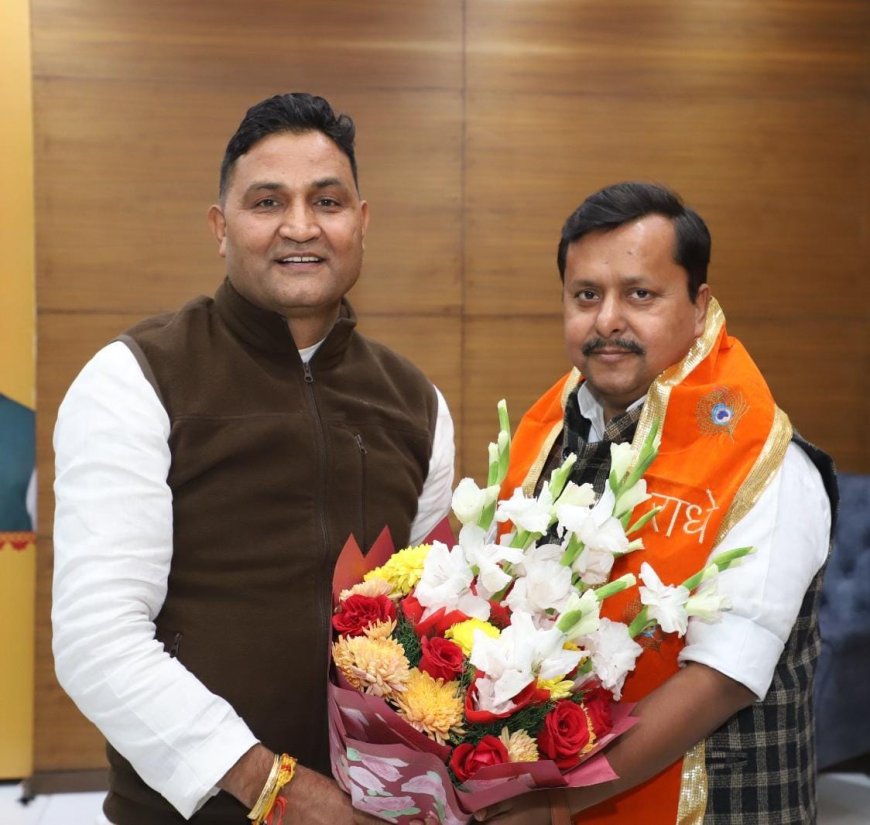 विधायक राम सिंह कैड़ा ने आज नई दिल्ली भाजपा राष्ट्रीय कार्यालय में भारतीय जनता पार्टी के नवनियुक्त राष्ट्रीय कार्यकारी अध्यक्ष नितिन नवीन से शिष्टाचार भेंट की