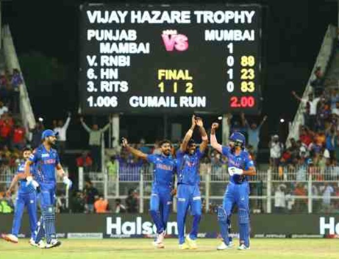 विजय हजारे ट्रॉफी: श्रेयस-सूर्या-दुबे फेल, पंजाब ने मुंबई को 1 रन से हराया