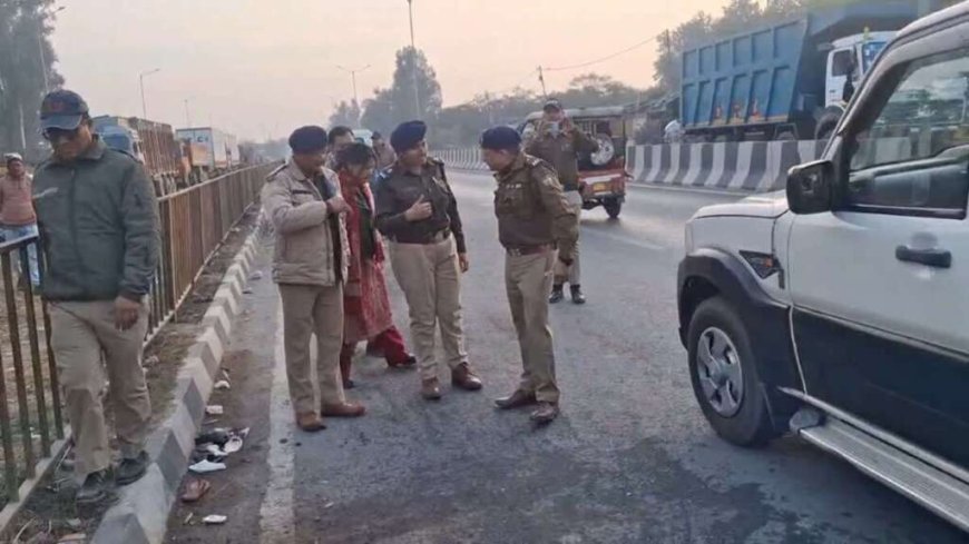 अज्ञात वाहन की टक्कर से स्कूटी सवार दंपति की मौके पर हुई मौत