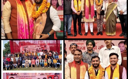 युवा मोर्चा कार्यकर्ताओं ने रैली निकालकर किया नए मंडल अध्यक्ष का अभिनंदन