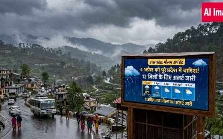 उत्तराखंड में बारिश का संकेत: 12 जिलों में कल होगी बौछार, जानें 8 अप्रैल तक का मौसम पूर्वानुमान