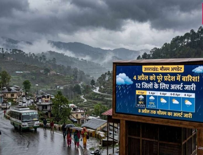 उत्तराखंड में बारिश का संकेत: 12 जिलों में कल होगी बौछार, जानें 8 अप्रैल तक का मौसम पूर्वानुमान