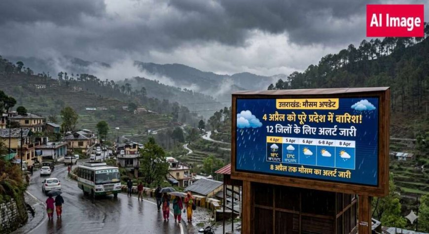 उत्तराखंड में बारिश का संकेत: 12 जिलों में कल होगी बौछार, जानें 8 अप्रैल तक का मौसम पूर्वानुमान