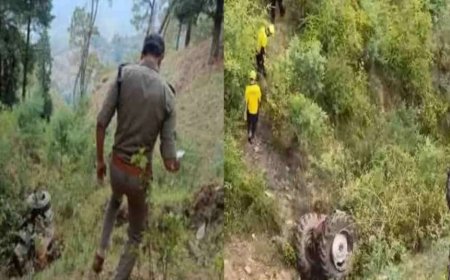 अल्मोड़ा में दर्दनाक सड़क हादसा: ट्रैक्टर-ट्रॉला 100 मीटर गहरी खाई में गिरा, दो युवकों की मृत्यु