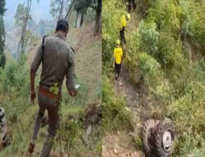 अल्मोड़ा में दर्दनाक सड़क हादसा: ट्रैक्टर-ट्रॉला 100 मीटर गहरी खाई में गिरा, दो युवकों की मृत्यु