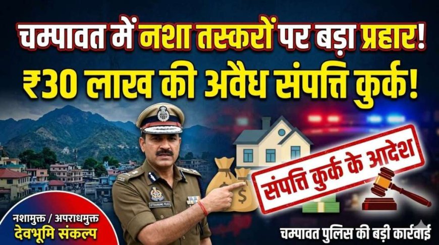 चम्पावत में नशा तस्करों पर कड़ा प्रहार: ₹30 लाख की अवैध संपत्ति जब्त