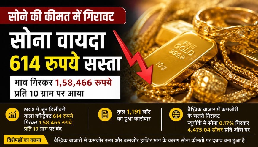 सोने के वायदा में गिरावट: MCX पर 614 रुपये की कटौती और निवेशकों की चिंता