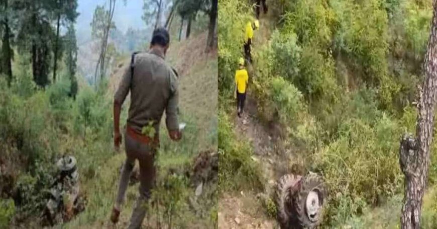 अल्मोड़ा में दर्दनाक सड़क हादसा: ट्रैक्टर-ट्रॉला 100 मीटर गहरी खाई में गिरा, दो युवकों की मृत्यु
