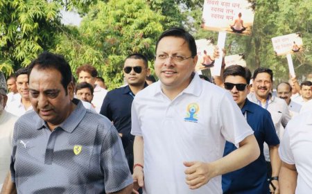 देहरादून: सीएम धामी का ‘रन फॉर योगा’ में हिस्सा, युवाओं से नियमित योग की अपील