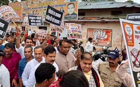 भाजपा ने राहुल गांधी के खिलाफ उठाई आवाज, कांग्रेस भवन का किया घेराव