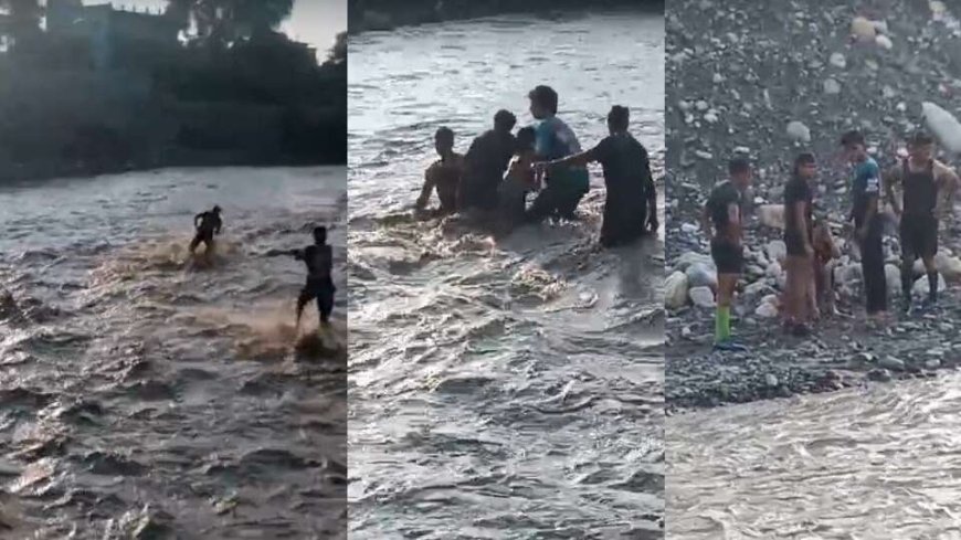 जाखन नदी में बह रही 12 वर्षीय बच्ची को फौजी और तीन युवकों ने बचाया, बड़ा हादसा टला