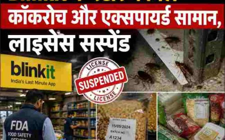 Blinkit के स्टोर में कॉकरोच और अवैध सामान, खाद्य लाइसेंस निलंबित