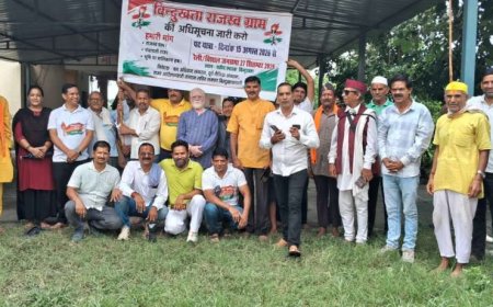 बिंदुखत्ता को राजस्व ग्राम का दर्जा दिलाने की मुहिम, सैकड़ों ग्रामीणों ने चिलचिलाती धूप में निकाली पदयात्रा