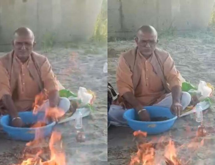 विश्व शांति और लोककल्याण के लिए राप्ती तट पर मां बगलामुखी हवन, नेपाल आपदा के मृतकों के लिए प्रार्थना
