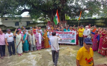 26वें दिन तिवारी नगर पहुँची पदयात्रा, ग्रामीणों ने 27 सितंबर की विशाल रैली में जुटने का लिया संकल्प