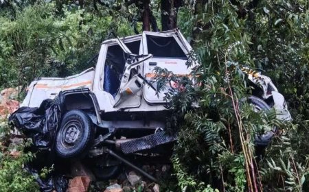 मेले से लौट रहे ग्रामीणों का बोलेरो कैंपर 200 मीटर गहरी खाई में गिरा, एक की मौत; 11 घायल