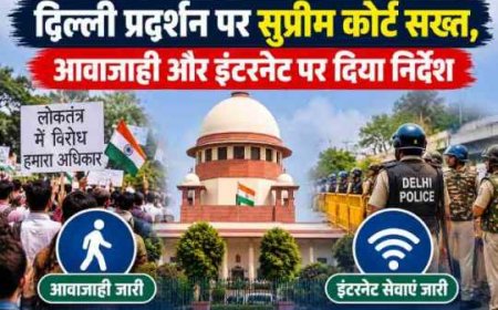 दिल्ली प्रदर्शन पर सुप्रीम कोर्ट की कड़ी चेतावनी, आवाजाही और इंटरनेट सेवाएं जारी रहेंगी