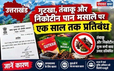 उत्तराखंड में एक साल तक गुटखा और पान मसाले की बिक्री पर रोक, तंबाकू उत्पादों पर भी प्रतिबंध