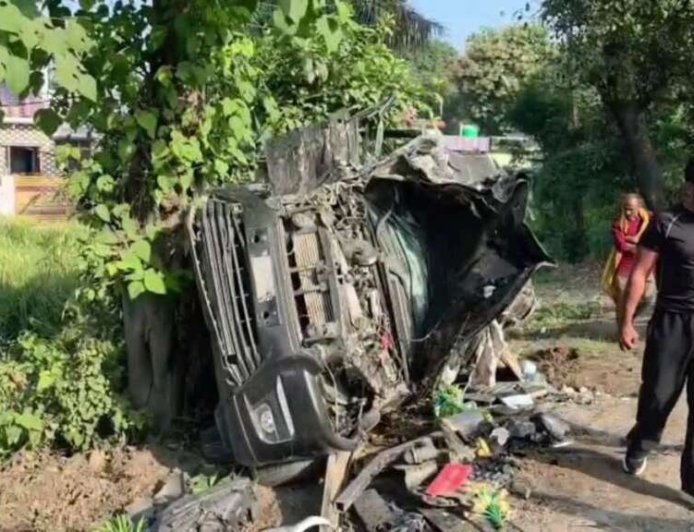 नैनीताल यात्रा के दौरान नवविवाहित जोड़े की कार डंपर से टकराई, बास्केटबॉल खिलाड़ी का निधन
